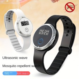 Q10 Ultrasonic Mosquito Repellent Bracelet Children Adult Pregnant Women Outdoor Waterproof Silicone Intelligent Time Drive Midge Watches
