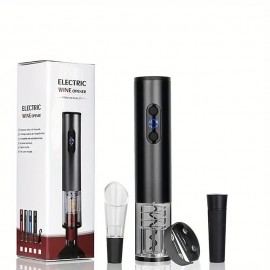 Electric Wine Bottle Opener Set with Foil Cutter Aerator and Vacuum Preserver - Effortlessly Open and Preserve Your Favorite Wines
