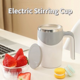 Electric Magnetic Stirring Coffee Mug, Electric Mixing Mug, Automatic Funny Self Mixing Cup, Stainless Steel Travel Cup For Chocolate, Milk, Tea, Office, Home, Kitchen
